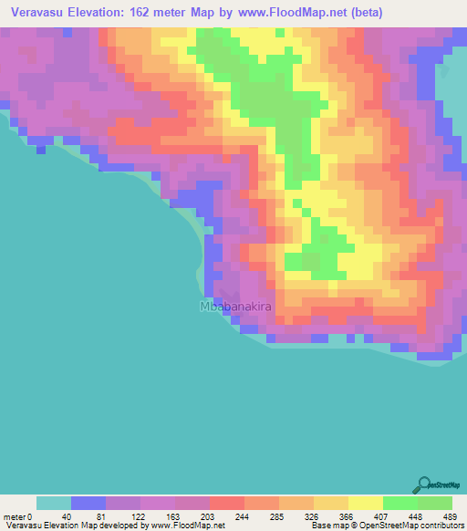 Veravasu,Solomon Islands Elevation Map
