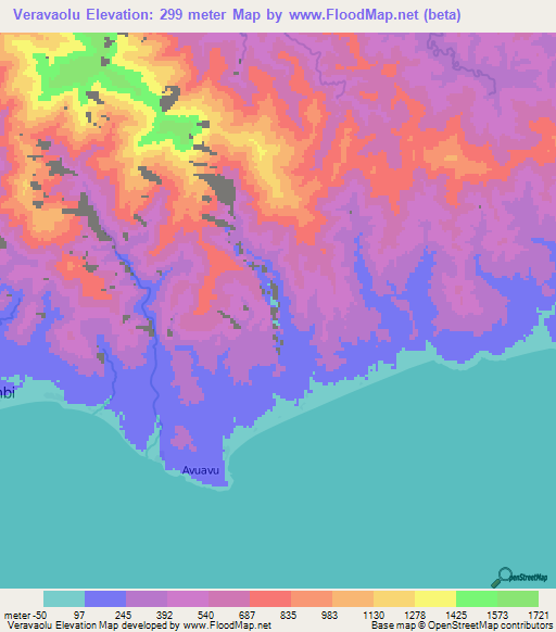 Veravaolu,Solomon Islands Elevation Map
