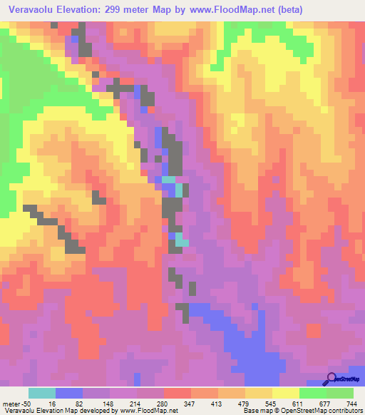Veravaolu,Solomon Islands Elevation Map