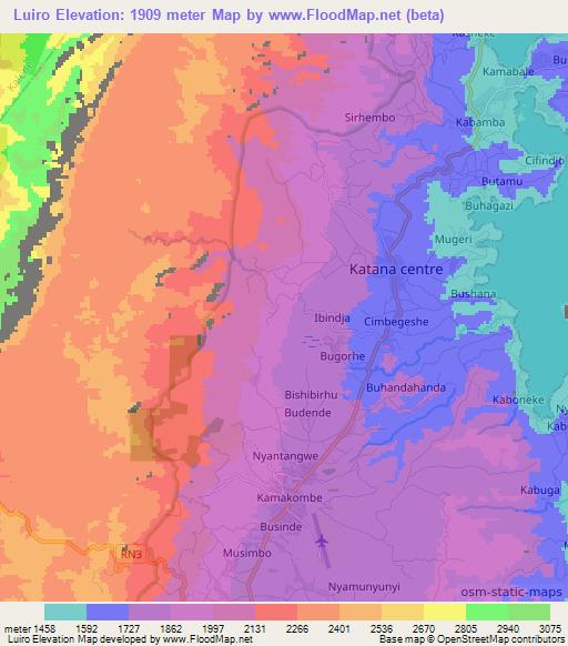 Luiro,Congo (Kinshasa) Elevation Map