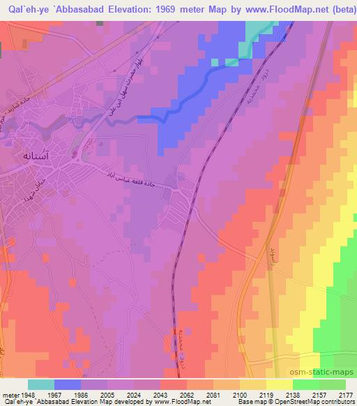 Qal`eh-ye `Abbasabad,Iran Elevation Map