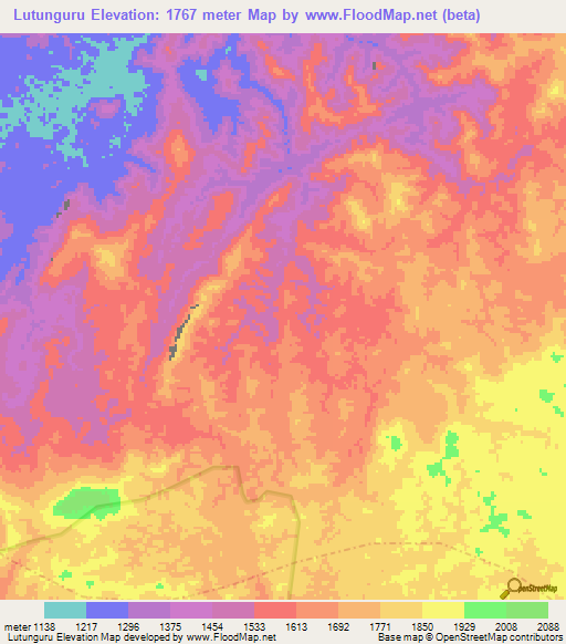 Lutunguru,Congo (Kinshasa) Elevation Map
