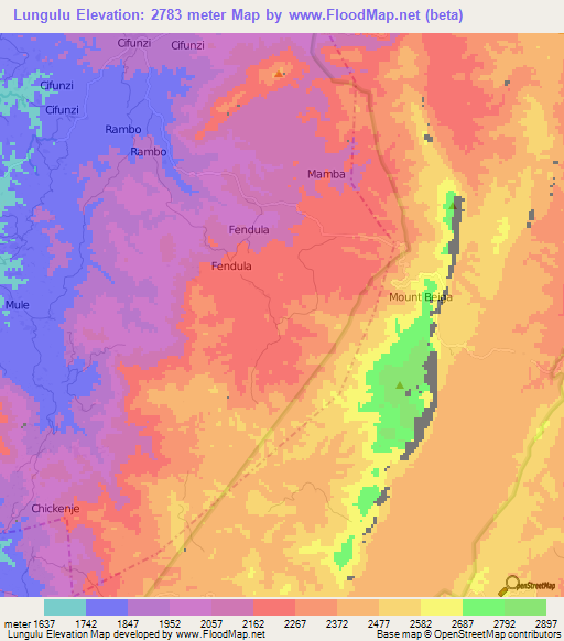 Lungulu,Congo (Kinshasa) Elevation Map