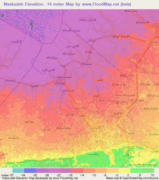 Maskudeh,Iran Elevation Map