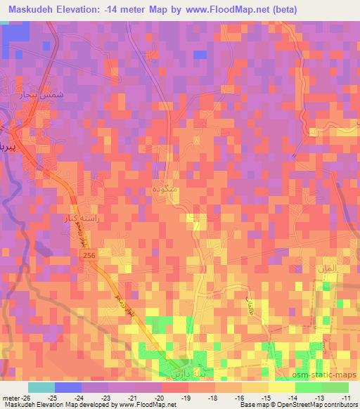 Maskudeh,Iran Elevation Map