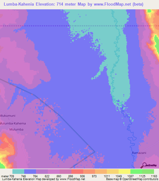 Lumba-Kahenia,Congo (Kinshasa) Elevation Map