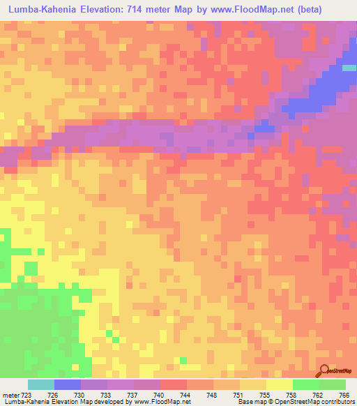 Lumba-Kahenia,Congo (Kinshasa) Elevation Map