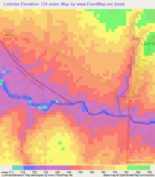 Lulimba,Congo (Kinshasa) Elevation Map