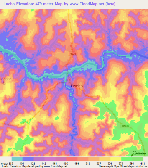 Luebo,Congo (Kinshasa) Elevation Map