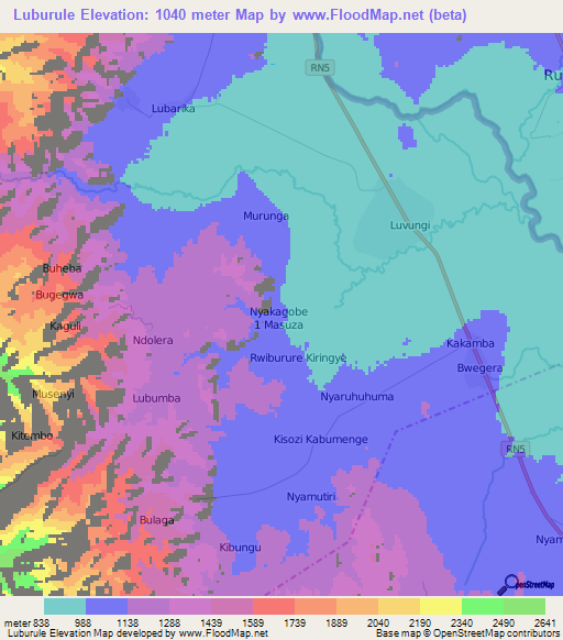 Luburule,Congo (Kinshasa) Elevation Map