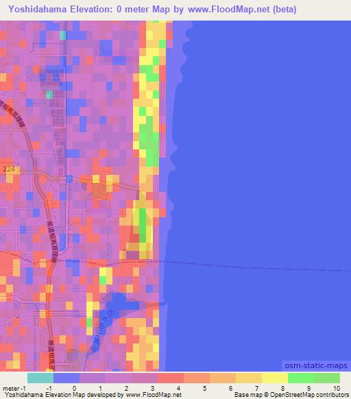 Yoshidahama,Japan Elevation Map
