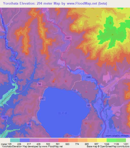Yoroihata,Japan Elevation Map