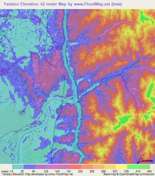 Yanaizu,Japan Elevation Map