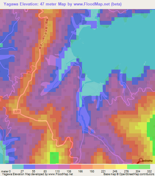 Yagawa,Japan Elevation Map
