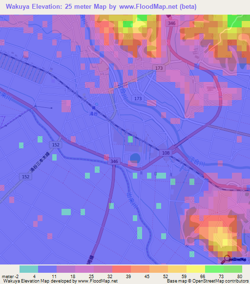 Wakuya,Japan Elevation Map