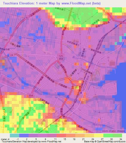 Tsuchiara,Japan Elevation Map