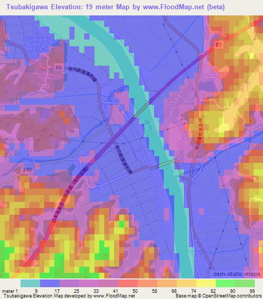 Tsubakigawa,Japan Elevation Map