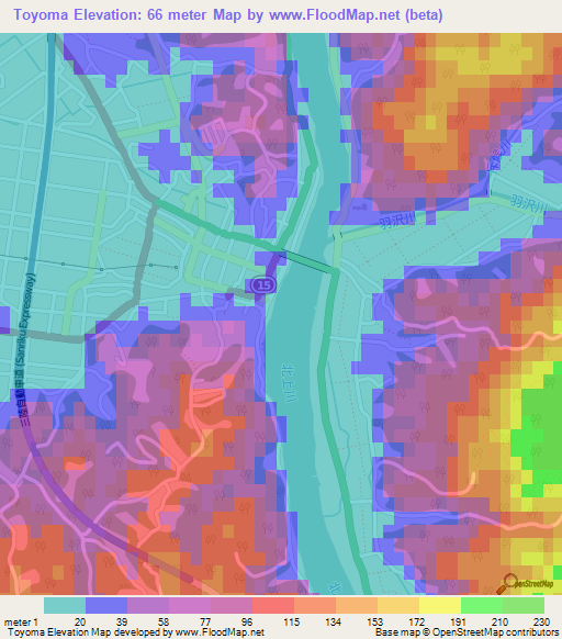 Toyoma,Japan Elevation Map