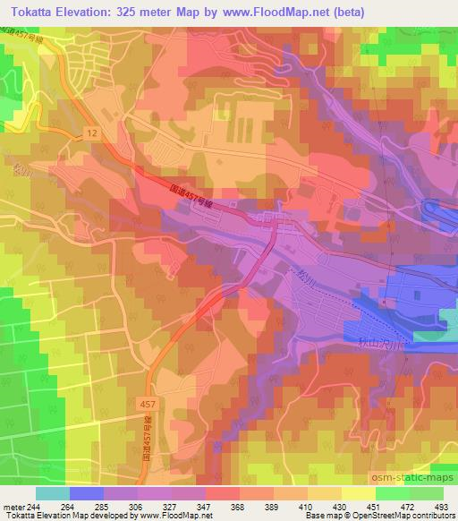Tokatta,Japan Elevation Map