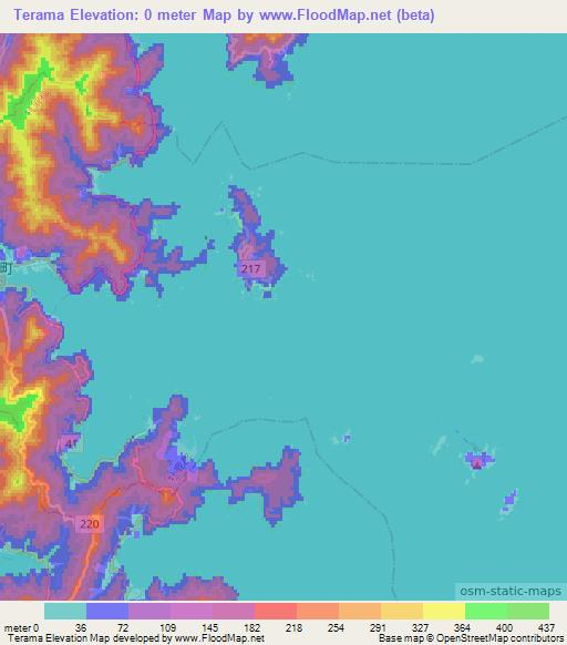 Terama,Japan Elevation Map