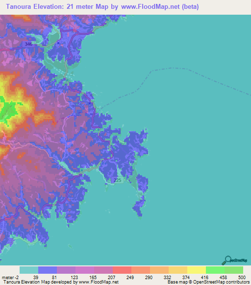 Tanoura,Japan Elevation Map