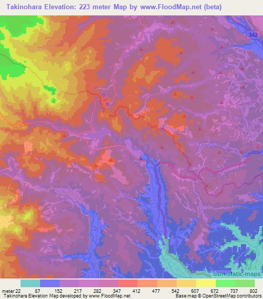 Takinohara,Japan Elevation Map