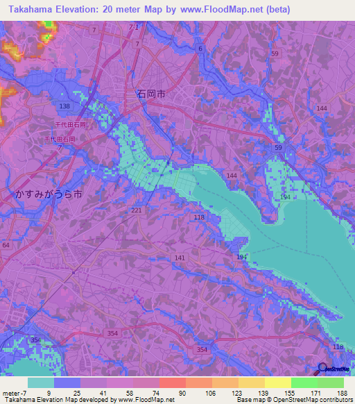 Takahama,Japan Elevation Map