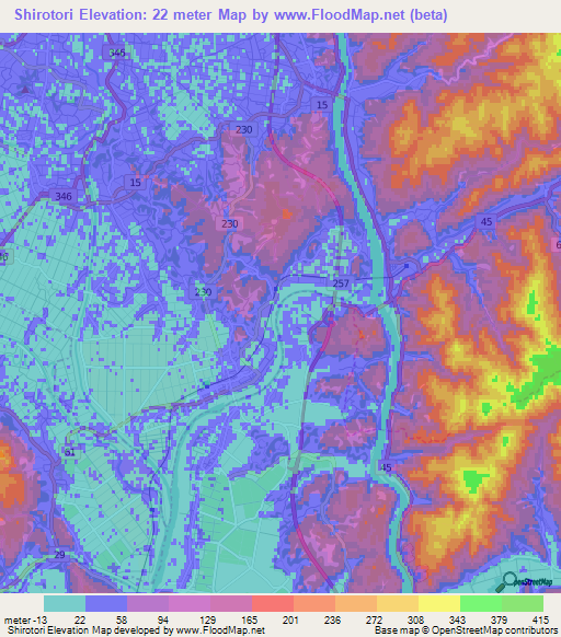 Shirotori,Japan Elevation Map