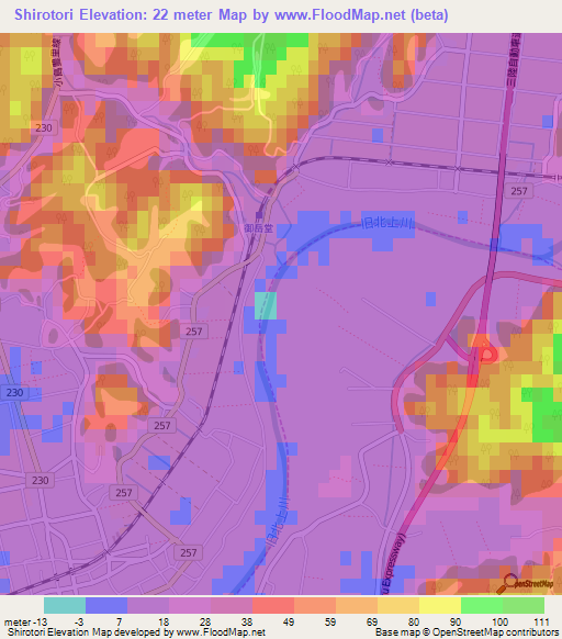 Shirotori,Japan Elevation Map
