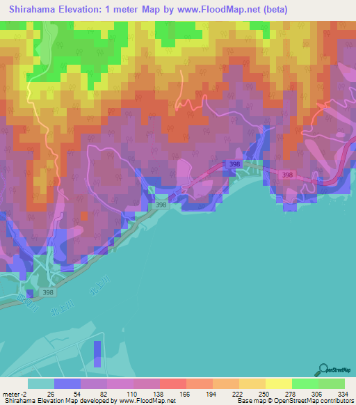 Shirahama,Japan Elevation Map