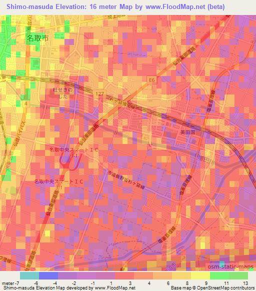 Shimo-masuda,Japan Elevation Map