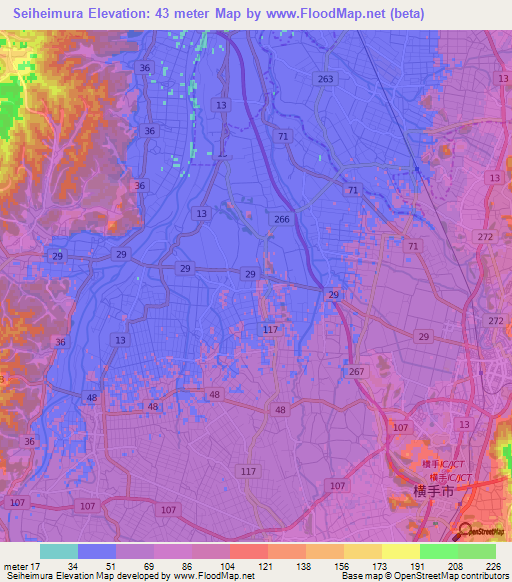 Seiheimura,Japan Elevation Map