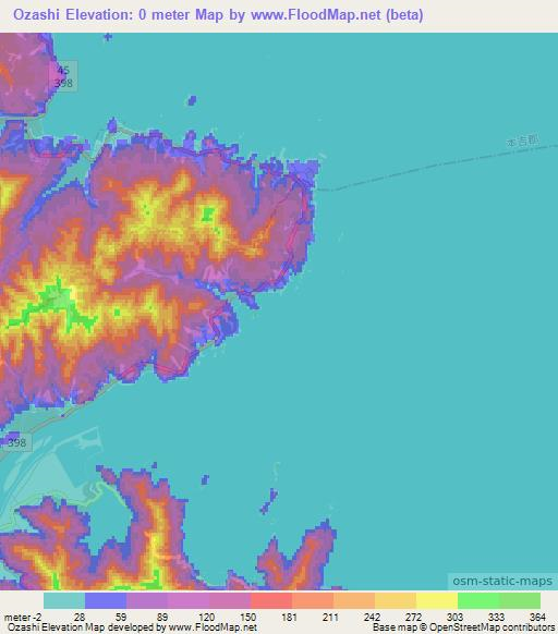 Ozashi,Japan Elevation Map