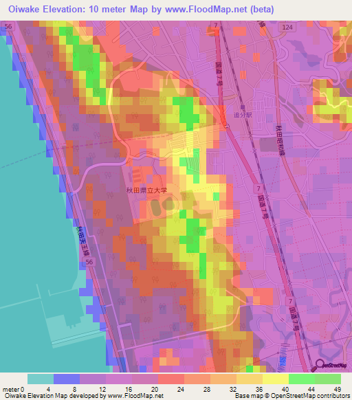 Oiwake,Japan Elevation Map