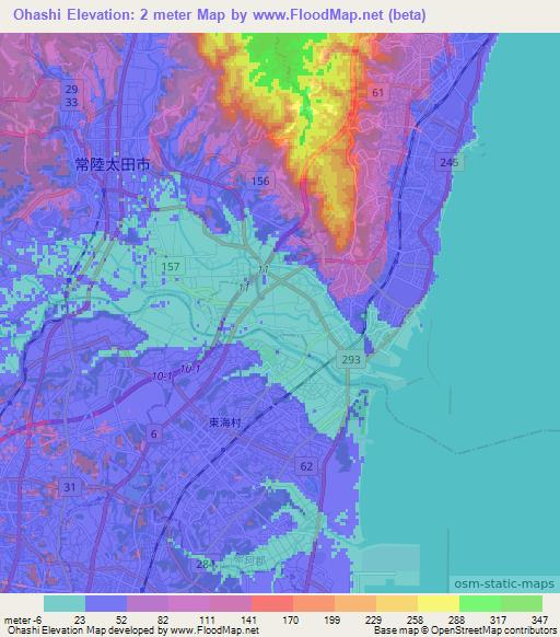 Ohashi,Japan Elevation Map