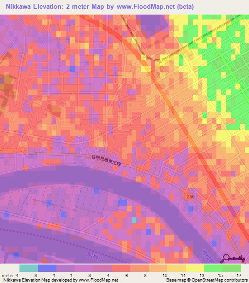 Nikkawa,Japan Elevation Map