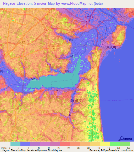 Nagasu,Japan Elevation Map