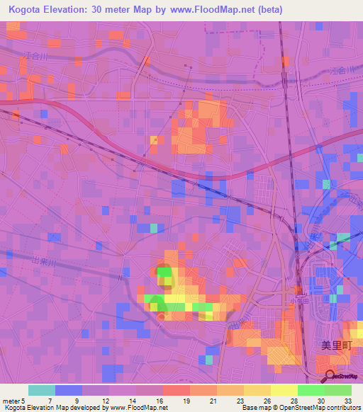 Kogota,Japan Elevation Map