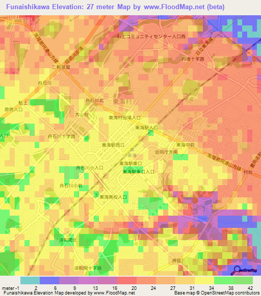 Funaishikawa,Japan Elevation Map