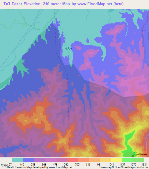 Tu'i Dasht,Iran Elevation Map