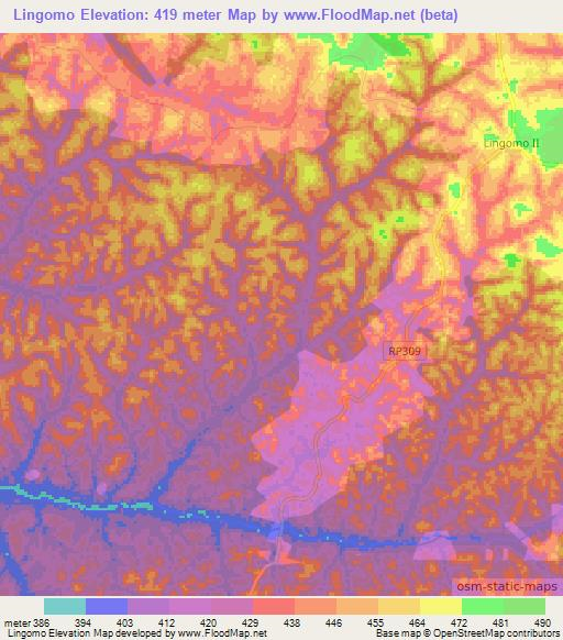 Lingomo,Congo (Kinshasa) Elevation Map
