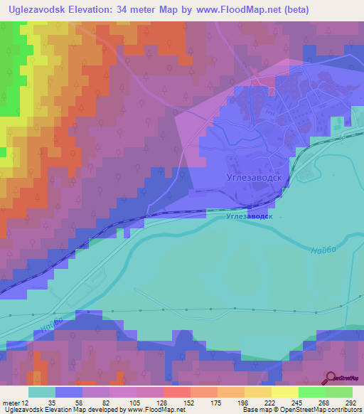 Uglezavodsk,Russia Elevation Map