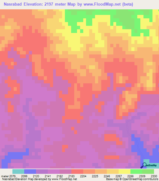 Nasrabad,Iran Elevation Map