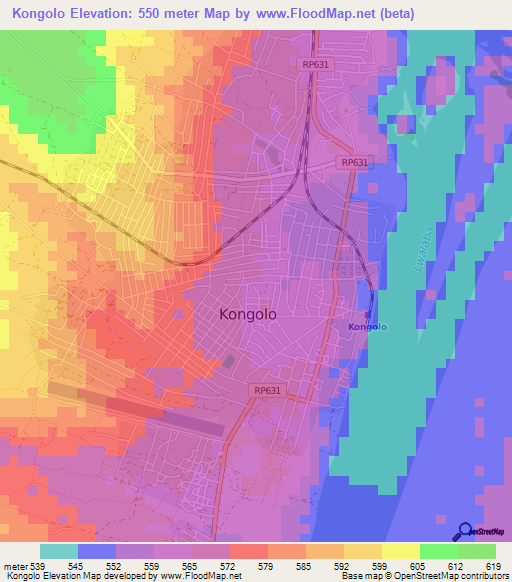 Kongolo,Congo (Kinshasa) Elevation Map