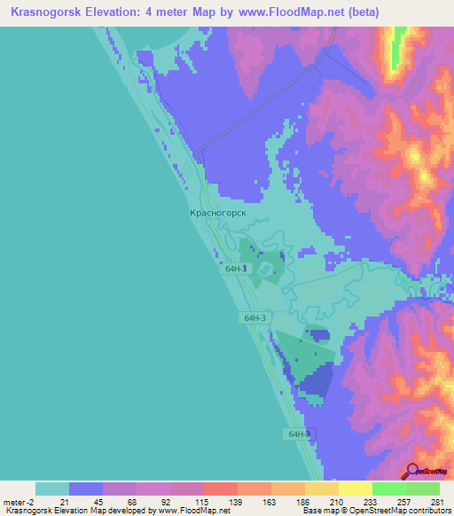 Krasnogorsk,Russia Elevation Map