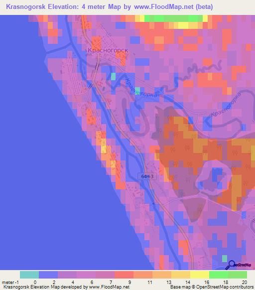 Krasnogorsk,Russia Elevation Map