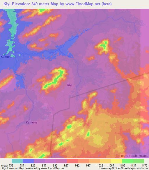 Kiyi,Congo (Kinshasa) Elevation Map
