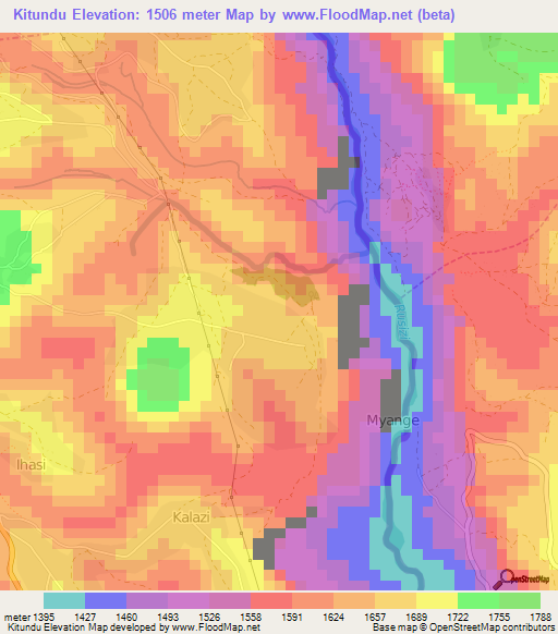 Kitundu,Congo (Kinshasa) Elevation Map