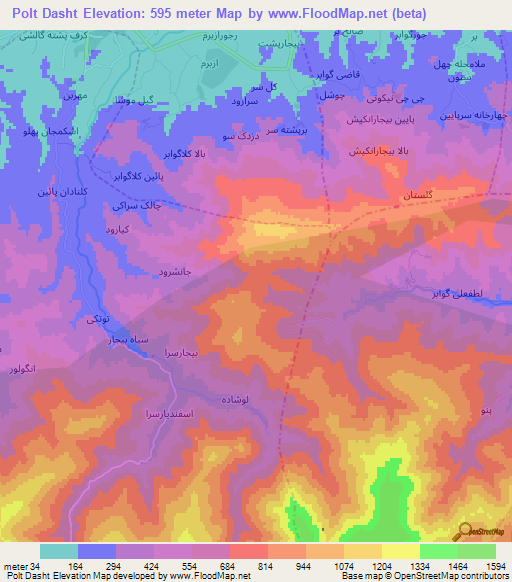Polt Dasht,Iran Elevation Map