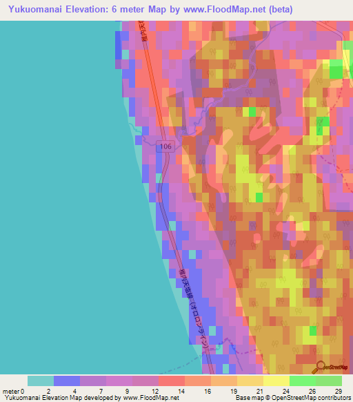 Yukuomanai,Japan Elevation Map